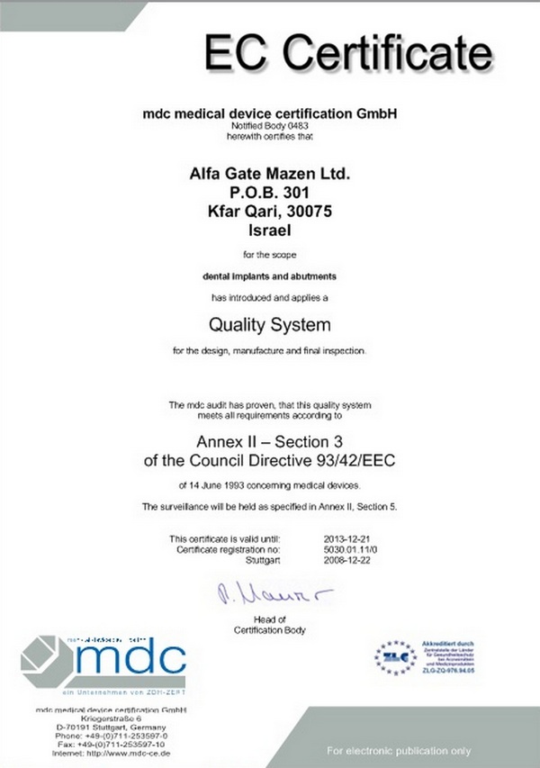 EC Certificate